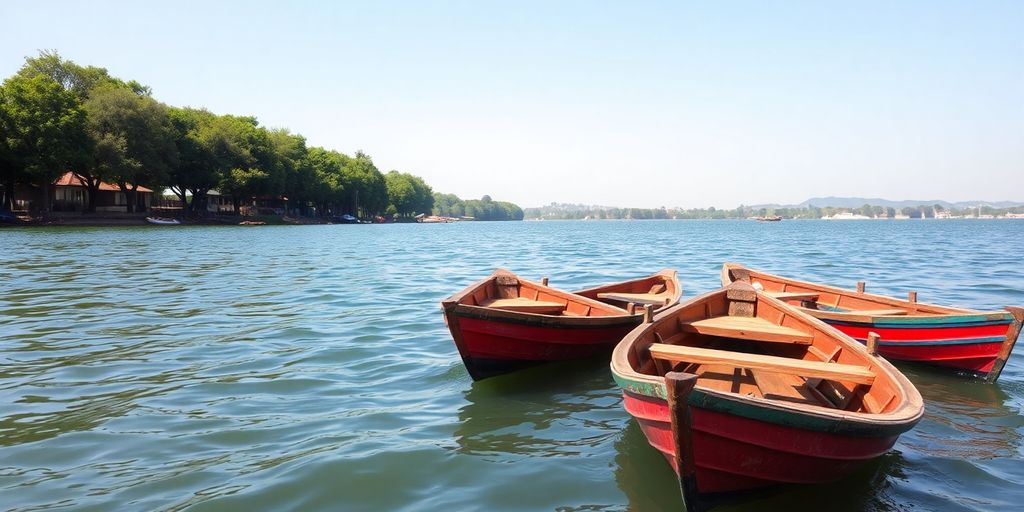 Boats on Blue Nile near Bahir Dar.